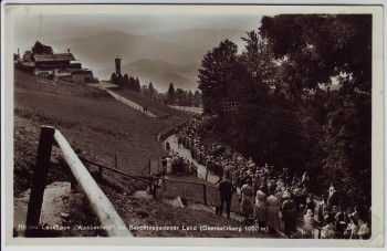 AK Foto Obersalzberg bei Berchtesgaden Berghof Wachenfeld viele Menschen 1934