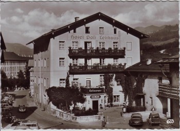 AK Foto Berchtesgaden Hotel Post Leithaus Oberbayern 1960
