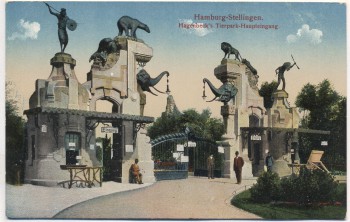 VERKAUFT !!!   AK Hamburg-Stellingen Hagenbeck's Tierpark Haupteingang 1910