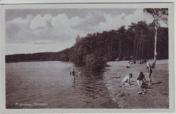 AK Foto Arendsee (Altmark) Menschen am See 1930