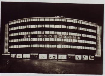 AK Foto Chemnitz HO Warenhaus bei Nacht 1960