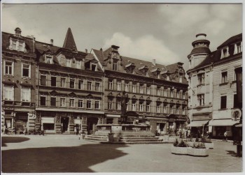 AK Foto Crimmitschau Markt mit Brunnen 1970