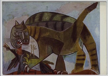 Künstler-AK Pablo Picasso Il Gatto Katze 1950