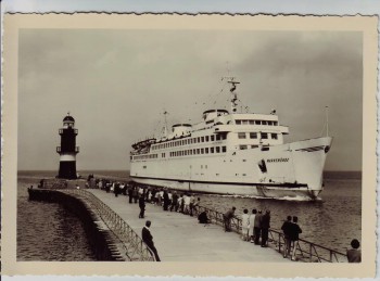 AK Foto Eisenbahnfährschiff MS Warnemünde 1960