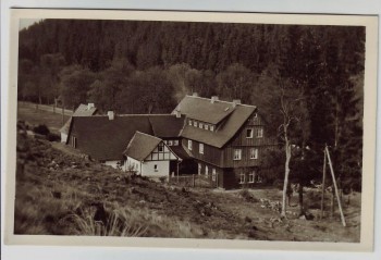 AK Foto Oberhof Waldkaffee untere Schweizerhütte Thüringen 1957
