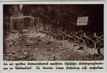AK Bunker im Sudetenland Sonderstempel Der Führer und Reichsprotektor von Neurath in Prag Praha Tschechien 1939 RAR