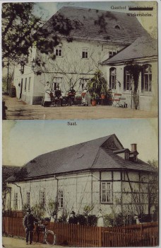 AK Wickersheim Wilshausen Gasthof mit Saal Menschen Bas-Rhin Elsass Frankreich 1910 RAR