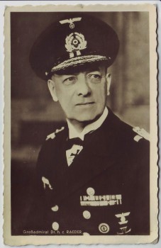 AK Foto Großadmiral Erich Raeder Ritterkreuzträger Schirmmütze 2.WK 1940 RAR