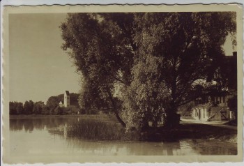 AK Foto Weßling Blick auf Cafe am See Oberbayern 1940