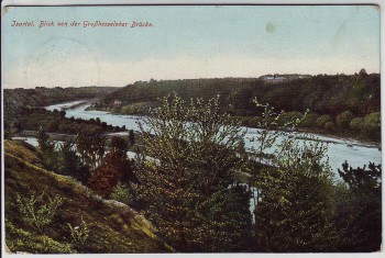 AK Isartal Blick von der Großhesseloher Brücke bei Großhesselohe Pullach München 1907