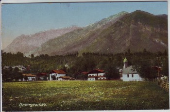 AK Untergrainau Ortsansicht mit Kirche Grainau Oberbayern 1910