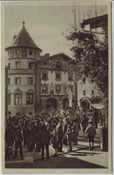 AK Berchtesgaden Marktplatz Sonntags Viele Männer 1934
