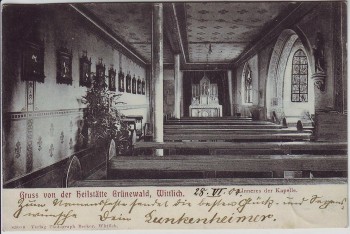 AK Wittlich Gruss von der Heilstätte Grünewald Inneres der Kapelle 1904