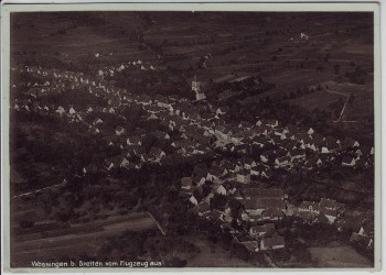 AK Foto Wössingen b. Bretten vom Flugzeug aus Walzbachtal 1932