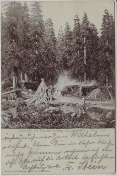 AK Köhlerei am Meineckenberg bei Ilsenburg am Harz 1907 RAR