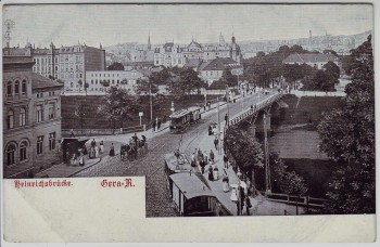 AK Gera Reuß Blick auf Heinrichsbrücke 1900