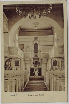 VERKAUFT !!!   AK Triebes Inneres der Kirche bei Zeulenroda 1920