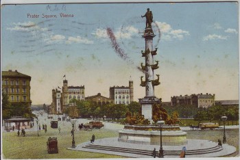 AK Wien II. Leopoldstadt Praterstein mit Tegetthof-Denkmal Österreich 1909