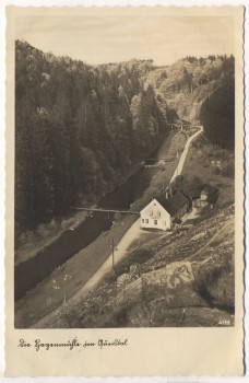 AK Foto Die Hagenmühle unterhalb der Staumauer der Queistalsperre b. Marklissa Leśna Schlesien Polen 1936