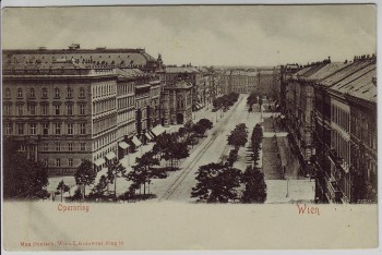 AK Wien I. Blick auf Opernring Österreich 1900
