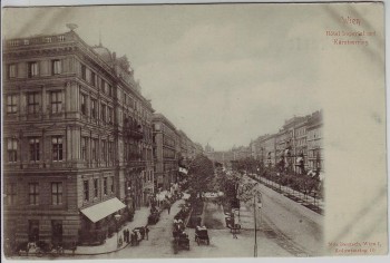 AK Wien I. Hotel Imperial und Kärntnerring Österreich 1900