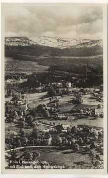 AK Foto Hain im Riesengebirge mit Blick nach dem Hochgebirge Przesieka b. Podgórzyn Schlesien Polen 1935