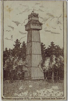 Künstler-AK Neuhütten (Wüstenrot) Aussichtsturm 1910