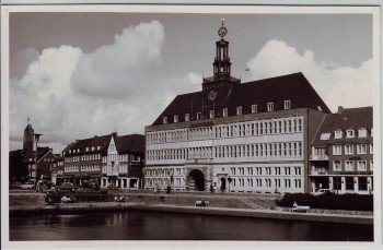 AK Foto Emden Blick auf Rathaus 1962