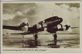 AK Foto Verkehrsflugzeug Focke-Wulf Fw 200 Condor beim Start 1940