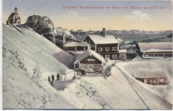 AK Berghotel Wendelsteinhaus im Winter von Westen aus b. Bayrischzell Brannenburg 1914