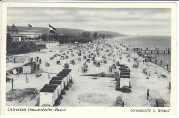 AK Ostseebad Timmendorfer Strand Strandhalle und Strand 1931