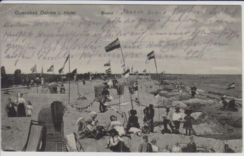 AK Ostseebad Dahme in Holstein Strand mit Menschen 1918