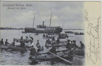 AK Ostseebad Dahme in Holstein Ankunft der Gäste 1905