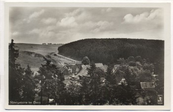 AK Foto Königshütte im Harz Ortsansicht bei Oberharz am Brocken Bahnpoststempel 1935