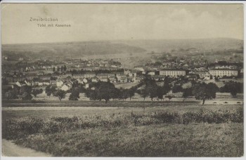 AK Zweibrücken Ortsansicht Total mit Kasernen Feldpost 1915