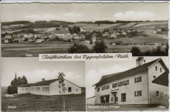 AK Mehrbild Taufkirchen bei Falkenberg Eggenfelden Schule Geschäft Total Niederbayern 1960