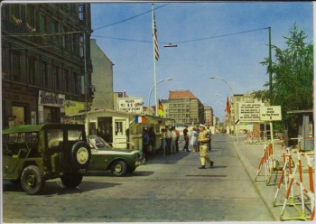 AK Foto Berlin Checkpoint Charlie Grenze 1970