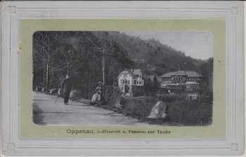 Passepartout AK Oppenau Luftkurort u. Pension zur Taube 1913