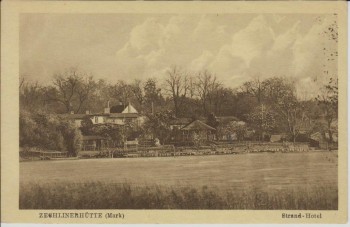 AK Zechliner Hütte Blick auf Strand-Hotel bei Rheinsberg Brandenburg 1910