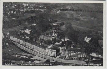 AK Foto Selb in Bayern Blick auf Porzellan-Fabrik Rosenthal Fliegeraufnahme 1959