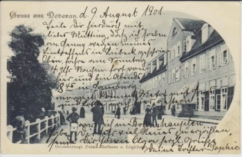 AK Gruss aus Doberan Grossherzogl. Palais Rathaus Logirhaus 1901 RAR