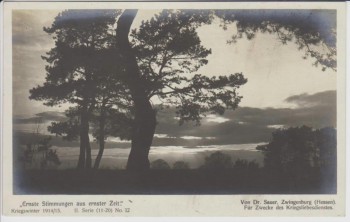AK Foto Ernste Stimmungen aus erster Zeit Dr. Sauer Zwingenburg II. Serie ( 11-20) No. 12 Kriegswinter 1914/15