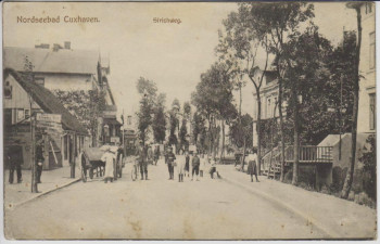 AK Nordseebad Cuxhaven Strichweg mit Menschen Niedersachsen 1916