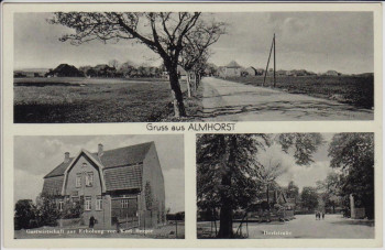 AK Mehrbild Gruss aus Almhorst bei Seelze Dorfplatz Gastwirtschaft Niedersachsen 1942 RAR
