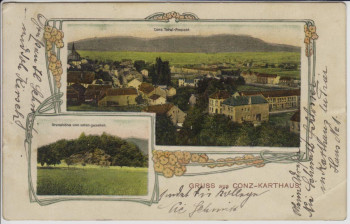 AK Gruss aus Conz-Karthaus Konz Ortsansicht Granahöhe Saar Mosel 1907 RAR