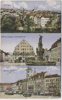 AK Zittau 3 Bilder Ortsansicht Neustadt Markt 1930