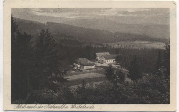 AK Blick nach der Rübezahlbaude und Wachebaude Waltersdorf b. Großschönau Sachsen 1923