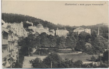 AK Marienbad Blick gegen Kirchenplatz Mariánské Lázně Tschechien 1921