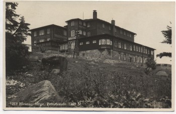 VERKAUFT !!!   AK Foto Peterbaude Petrova bouda Riesengebirge b. Špindlerův Mlýn Spindlermühle Tschechien 1930