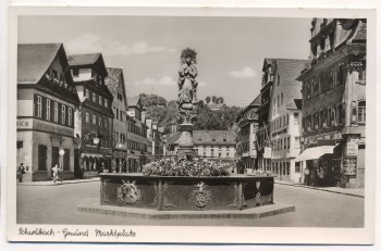 AK Foto Schwäbisch Gmünd Marktplatz mit Brunnen 1950